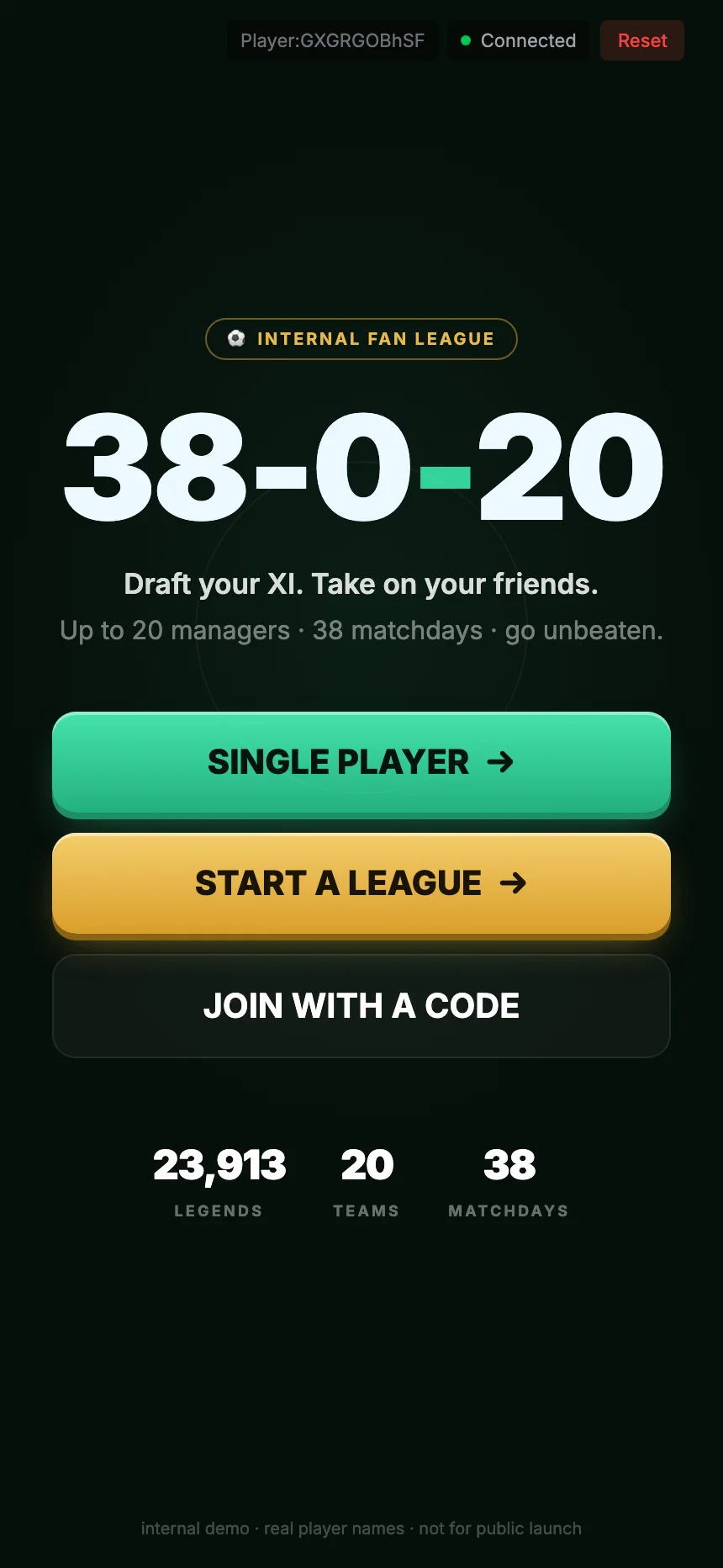 Main menu