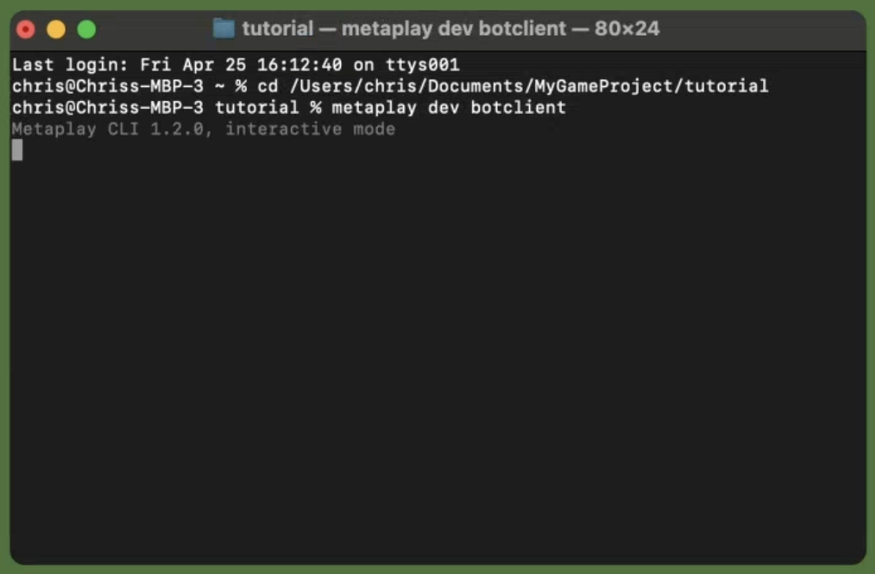 Running the BotClient to simulate players