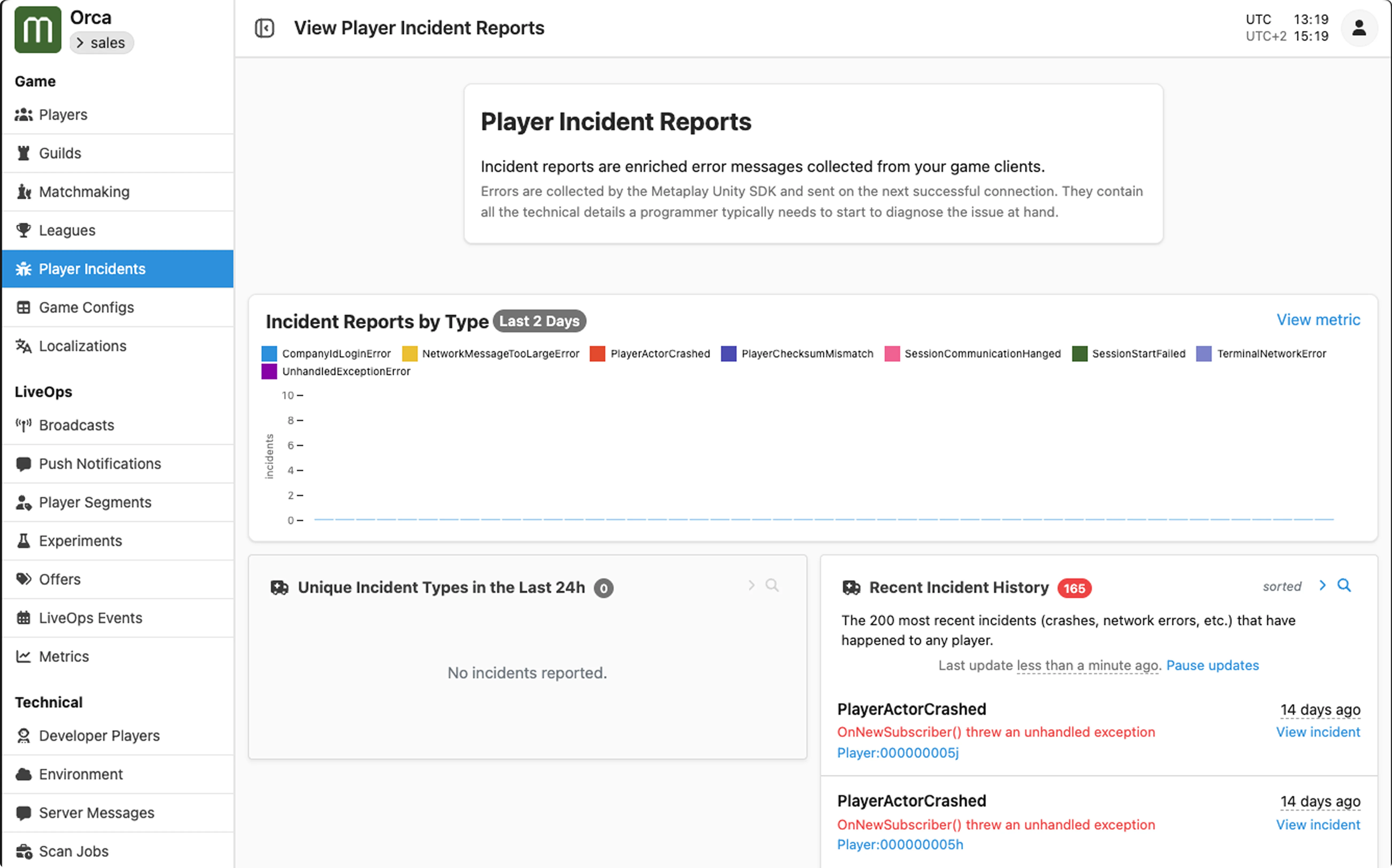 Metaplay – Player Incident Reports
