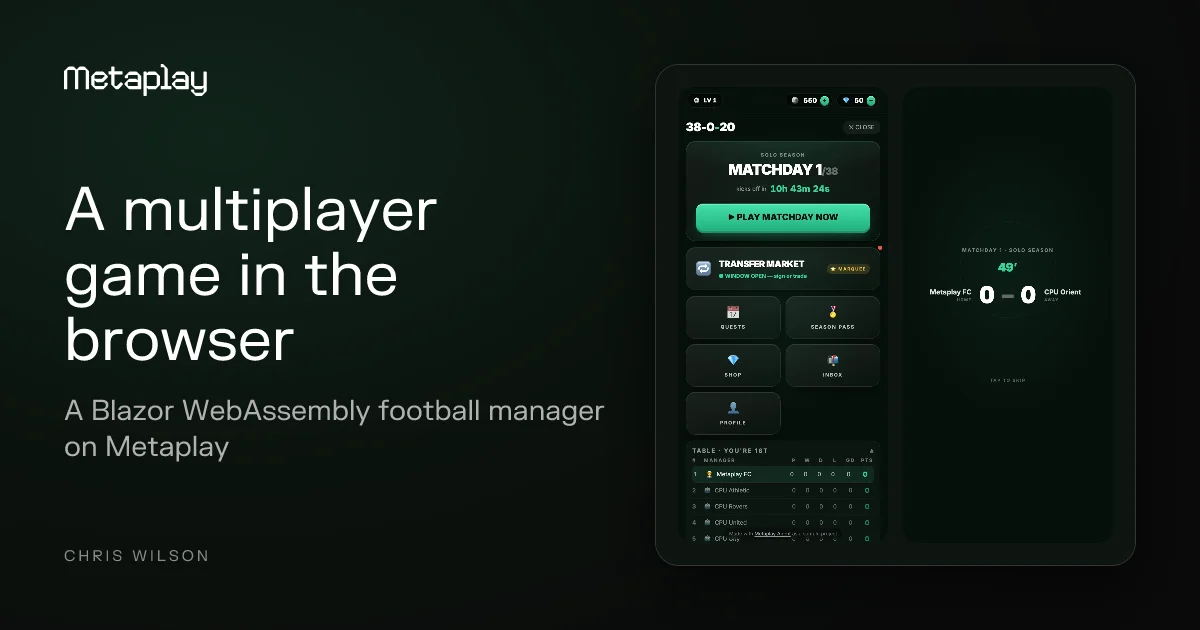 Building a multiplayer football manager with Blazor WebAssembly