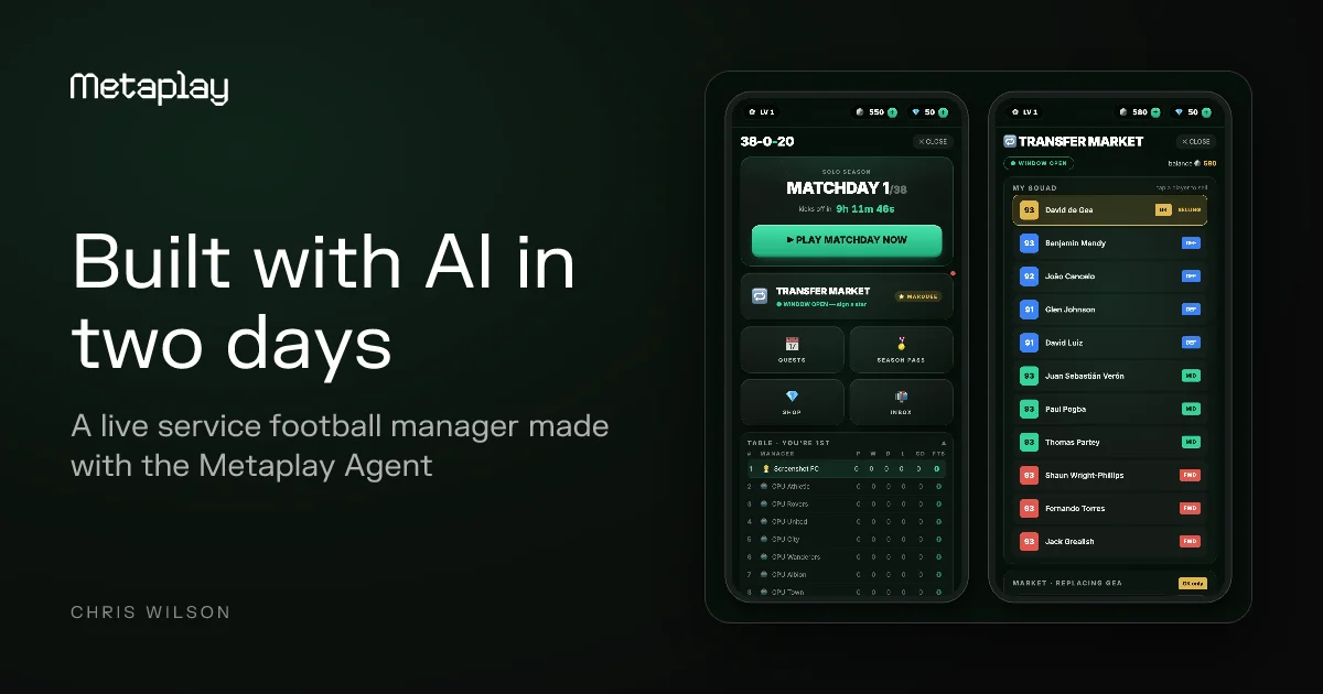 How we built a live service football manager game with AI in two days