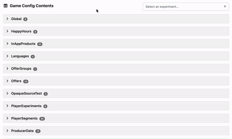 Metaplay R36 dashboard config navigation — expand and collapse nested configs with a single click