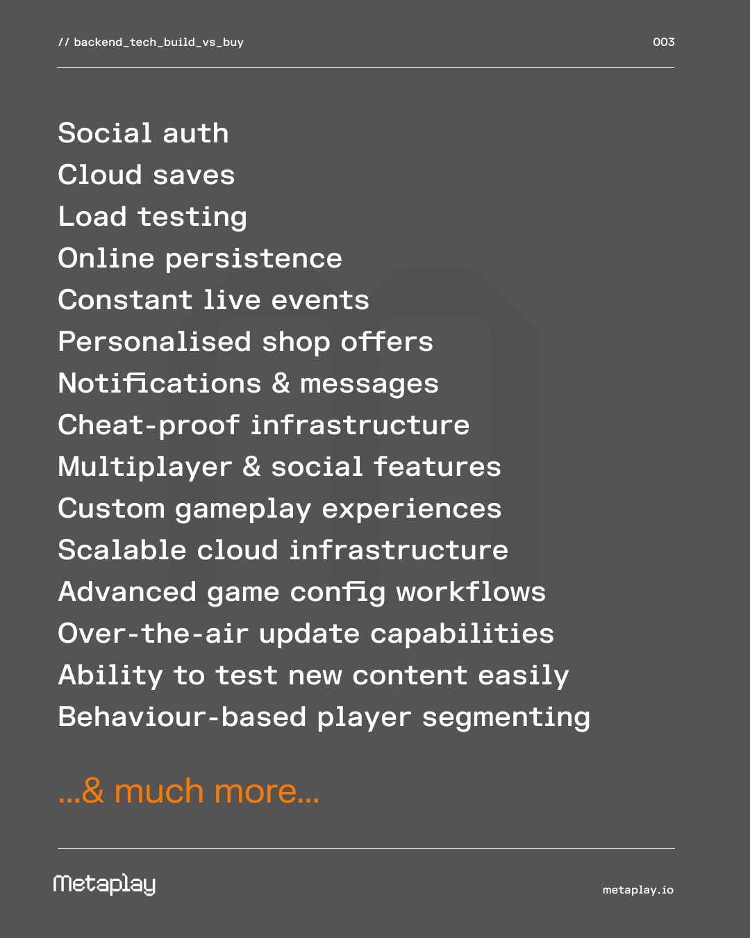 Required functionalities of a top-tier mobile game