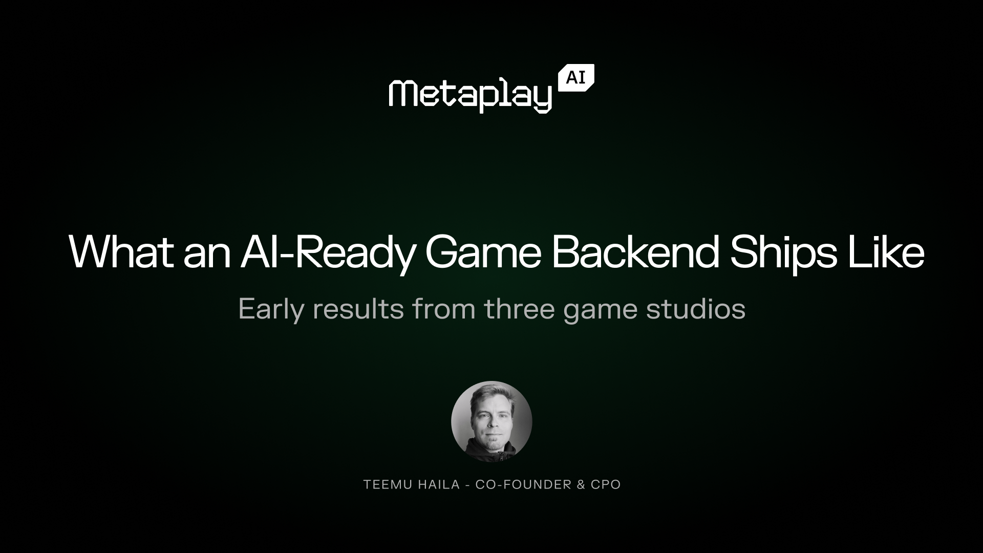 What an AI-ready game backend ships like