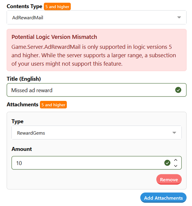Logic version controls in the LiveOps Dashboard