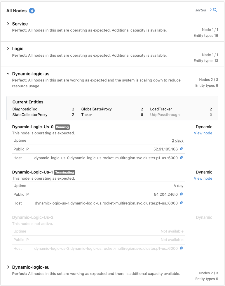 The redesigned Environment page in the LiveOps Dashboard