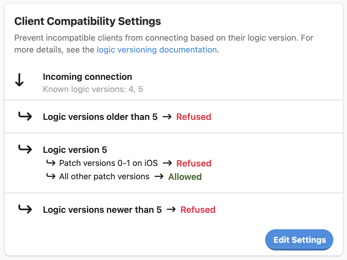 Client patch versions in the LiveOps Dashboard